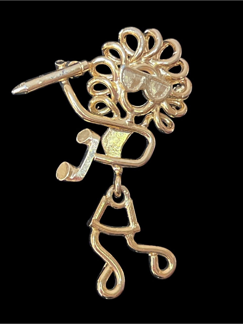 KKED VTG articulated crazy woman brooch